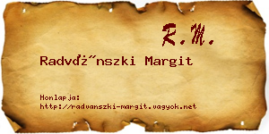Radvánszki Margit névjegykártya